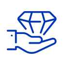 diamond in hand icon